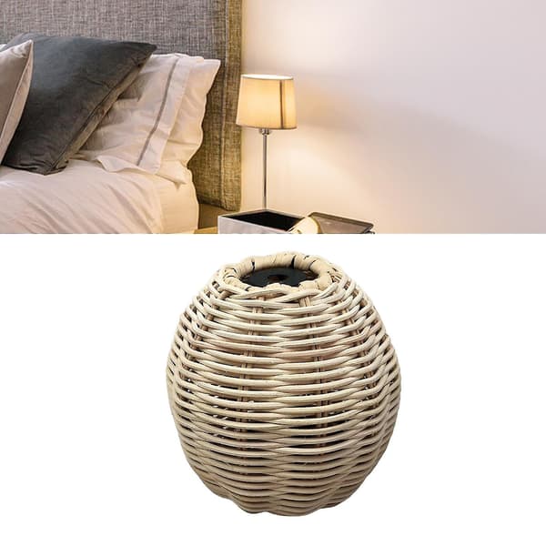 Rattan bordslampa bas liten stock