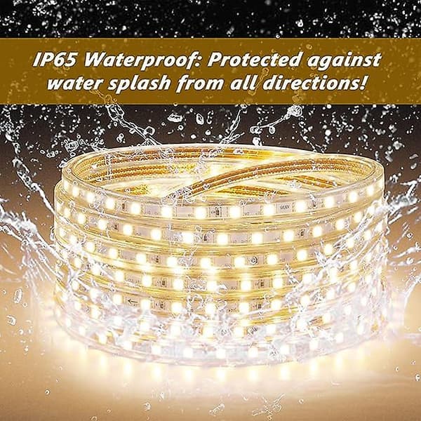 Meter LED-stripe med bryter 5050 IP67 Vanntett, Varmhvit