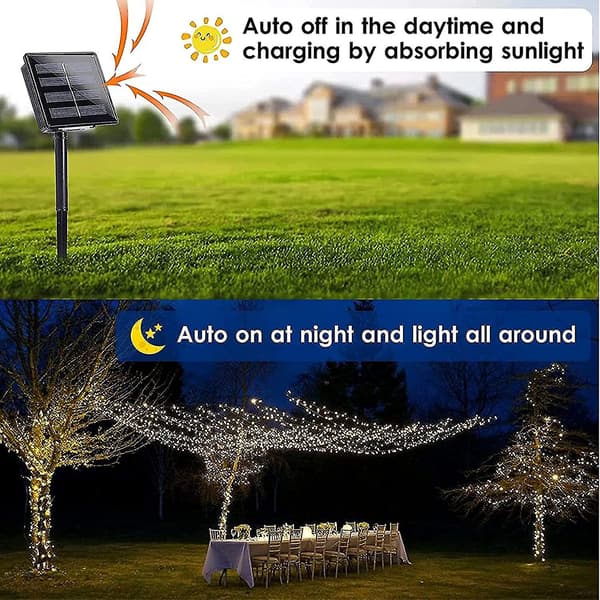 Led-lyskjede, 22m 200 Led-lys, Ip65 Vanntett, 8 Moduser