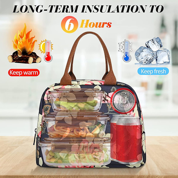 Liangnv Lunchväska Kvinnor Isolerad Lunchbox Vattentät Lunchtote Termisk Lunchkylare Mjuk Foder Lunchväskor För Flickor Dam Vuxna Arbete/högskola/p