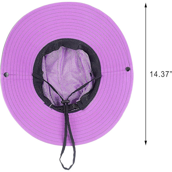 Dame Hestehale Solhatt UV-beskyttelse Foldbar Mesh Bred Bremskjerm Strand Fiskehatt（Lilla）