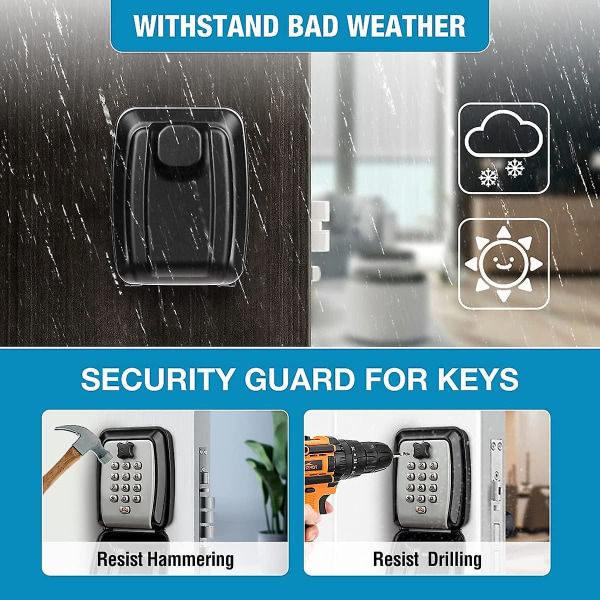 Vattentät nyckelskåp Väggmonterad nyckellåda Utomhus nyckelskåp Väggmonterad nyckelskåp - Dela dina nycklar säkert