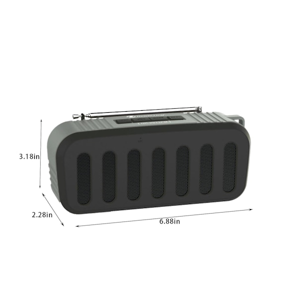 Rea Bluetooth-högtalare Radio Trådlös Utomhus Sport Bärbar Stereo（Fri Storlek，Svart）