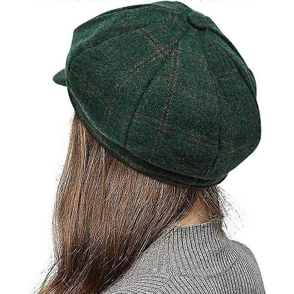 Kvinnors Newsboy-Hattar Höst Ull Cabbie Beret Tweed Flickors Papperspojkehatt