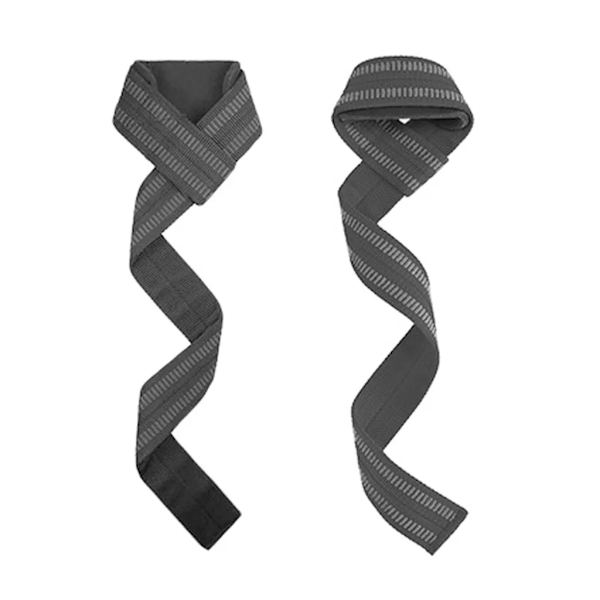Nylon lyftremmar för tyngdlyftning, handledsskydd för marklyft och styrkelyft, svart