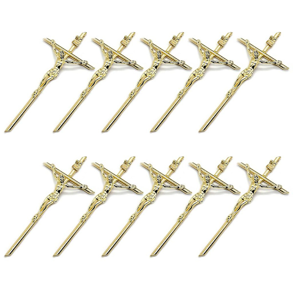 10 st Crucifix Metall Väggkors Dekoration Religiöst Katolskt Korshänge