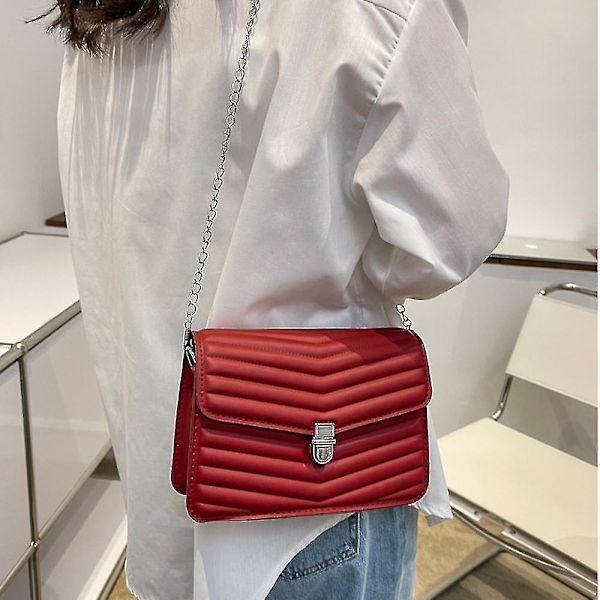 Messenger axelväska crossbody väskor för kvinnor små clutch plånböcker väskor handväskor axelväska（röd）