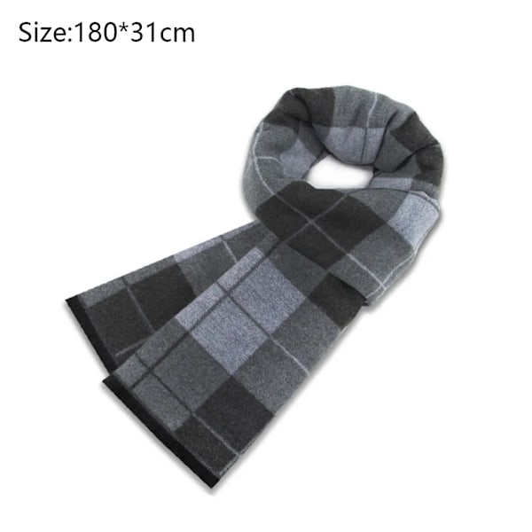 Halsduk Herr Stickad Halsduk Dam Varm Höst Vinter Halsduk, Herrhalsduk Basic Klassisk Modern Elegant Varm Lång Vinterhalsduk(2)