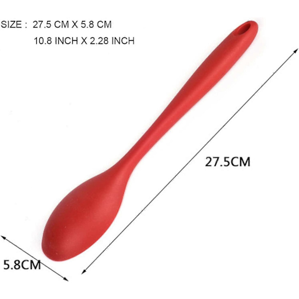 Silikon Spatlar Set 2, Hygienisk Design Matlagning Bakning Spatlar Set för Matlagning Rörning, Blanding och Servering, Röd och Svart med Färgbox