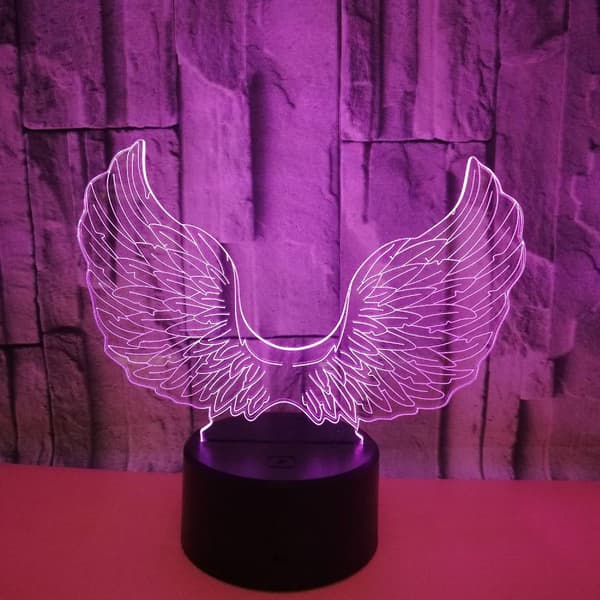 3D Englevings Nattlys Lampe Illusjon Nattlys
