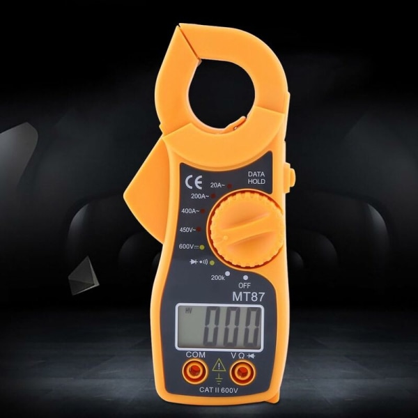 Digitalt multimeter AC DC klemmemeter Voltmeter Amperemeter Strømklemme Ohmmeter Volt Tester LCD Meter Lomme Digital Multi Tester (orange)