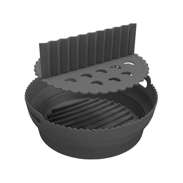 Frituregryde bageform lugtfri anti-deformeret høj temperatur modstand foldbar rund bageform solid C（A，sort）