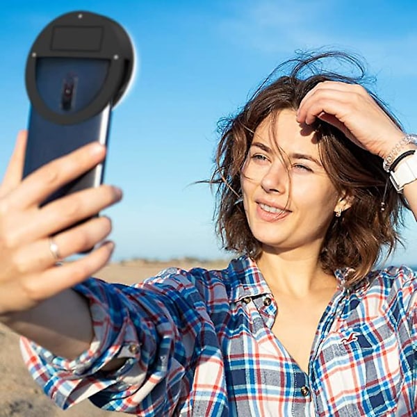 Dww-2 ljus Rosa färgfyllning, mobiltelefon extern LED skönhetsselfie rund blixt