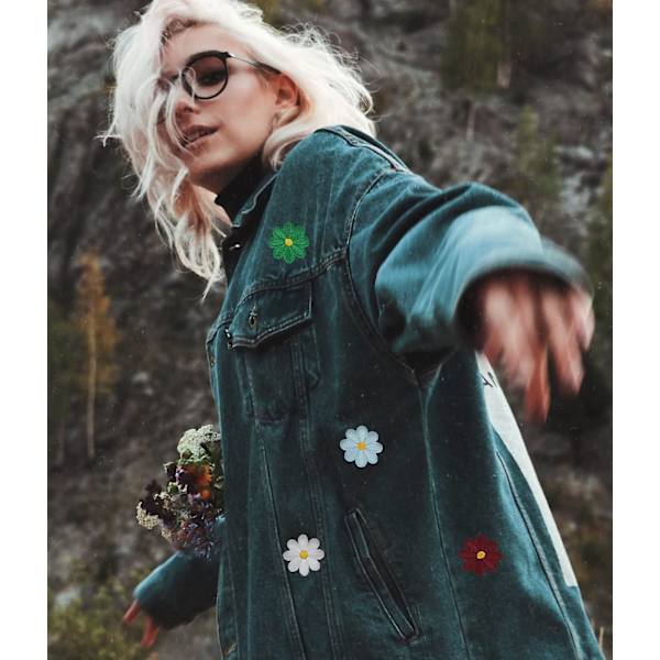 Dww-22 stk. stryge-på patches mini broderi patches stryge-på blomster patches til tøj syning stryge-på patches børn voksen
