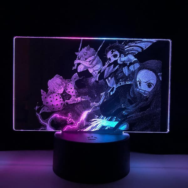 Led Natlys Anime Akryl Indgraveret Dobbelt Farve