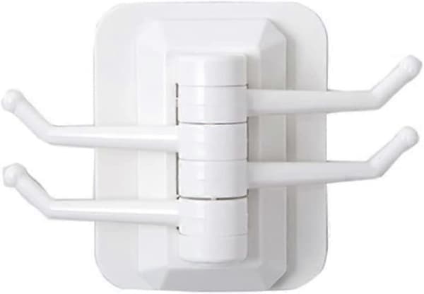 Självhäftande Sticky Hook Stark Punch-Free Hook 2 st Multifunktionell Hook Rack Väggdekal Hook för Badrum Köket Vit
