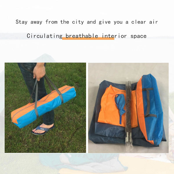 3 eller 4 personer campingtelt, telt etasjes enkelt dør utendørs campingtelt, reiser, backpacking, fotturer, utendørs（Blå）