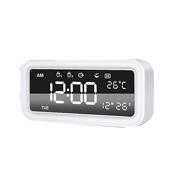 LED-väckarklocka med färgglad atmosfär nattljus klocka smart kreativ musik klocka