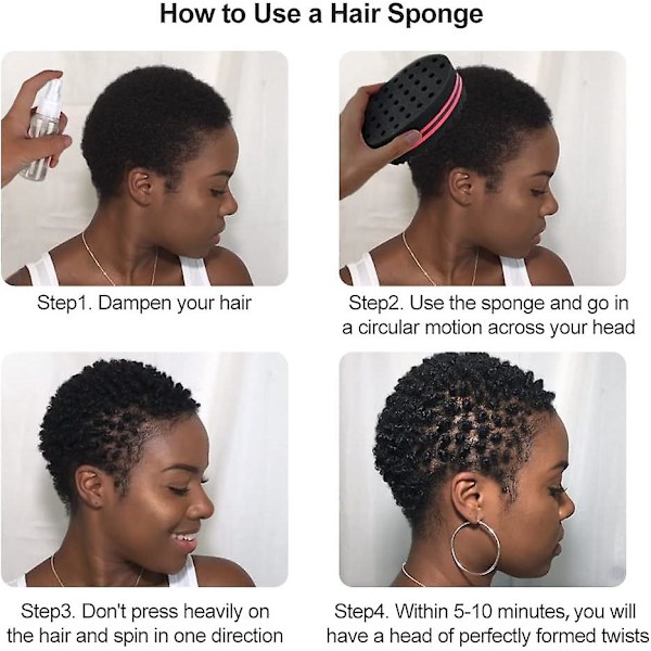 Dww-1 stk. dobbeltsidet to-i-én twist magisk hår svamp afro fletning stil dreadlock krøller bølge hår krølle svamp børste