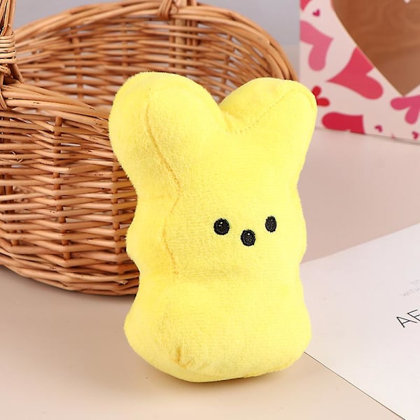 Cute Animal Star Carrot Peep Bunny Doll Easter Decoration Bunny Stuffed Toy（yellow）