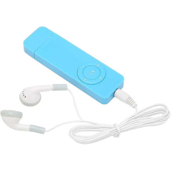 Mp3-spelare (blå), student- USB Mp3-spelare barn mp3-spelare Walkman Inget ljudförlust Plug-in minneskort Utbyggbart till 64gb ingår ej, för
