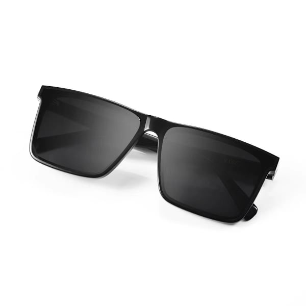 Retro Flat Top Brede Stænger Eazy E Style Rektangulære Solbriller 57mm Mimenor（Skildpadde Røg）
