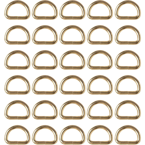 30 st D-ringsspänne osvetsad guld metallspänne sytillbehör för plånbok ryggsäck spänne djurkrage nyckelring