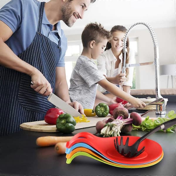 Köksskedsställ i Silikon, Flexibelt Silikonköksredskapsställ för Sked, Ösa, Penslar, Risotto