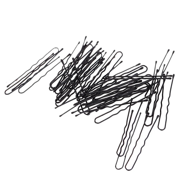 50 st fina hårklämmor U-formade klämmor BobbyPin svart metall