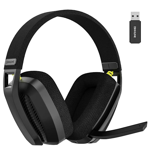 BW06 2.4G trådløst gamingheadset med Flip ENC-mikrofon for PC, , , Gamer Dual Mode Bluetooth-hodetelefoner-svart（svart）