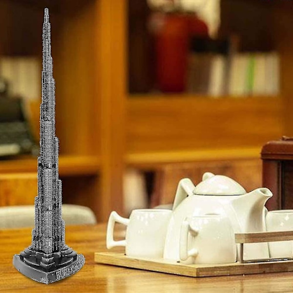 Burj Khalifa-torn, pläterad Dubai-tornmodell, vintage-design för sovrum, kafé, hem, bar