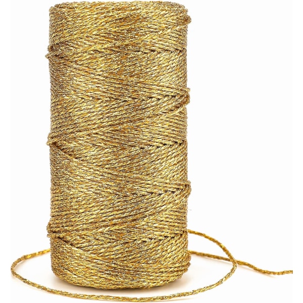 100 m dekorativ metalltråd - 1,5 mm guldtråd - smycketråd, lämplig för gör-det-själv hantverk, presentinslagning och bröllopsfavoriter