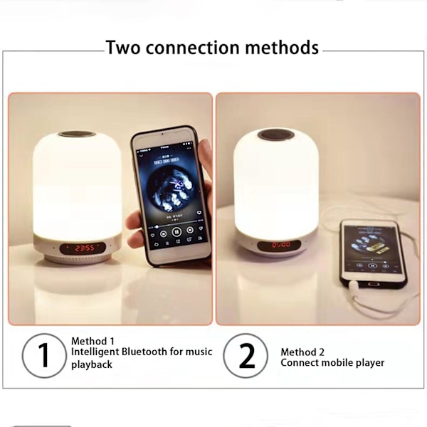 Högtalare Trådlös Bluetooth Bluetooth-högtalare Multifunktionell Sju Färger Bärbar Atmosfär Musik Ljud Alarmklocka Handsfree Laddning Liten Natt