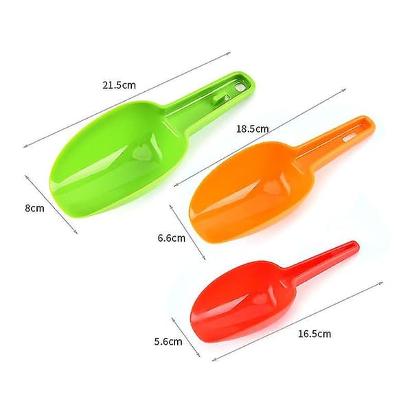Plastik Food Scoops Sæt, 3 stk. Is Tørfoder Scoops, Multipurpose Scoops