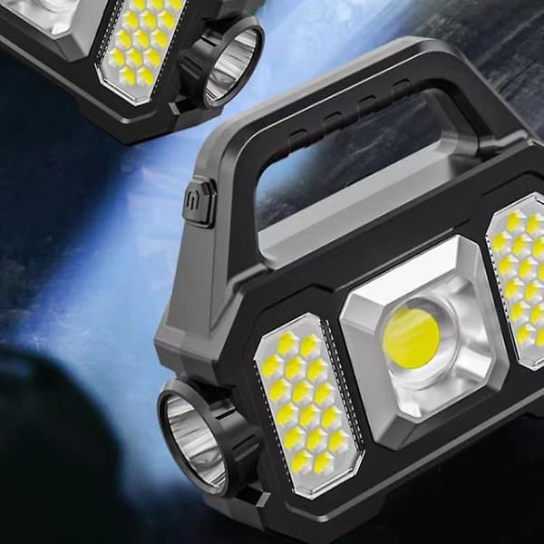 Aurinkokäyttöinen taskulamppu, led-taskulamppu, taskulamppu, USB-ladattava taskulamppu, vaellustaskulamppu, zoom-taskulamppu, työvalot, led-taskulamppu, Se