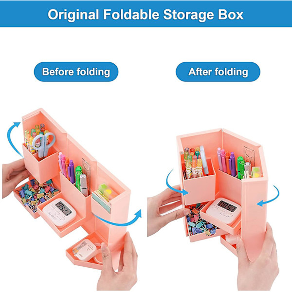 Foldbar Penneholder, Sød Magnetisk Åbning Og Lukning Kunstforsyningsholder Med Blyantholder