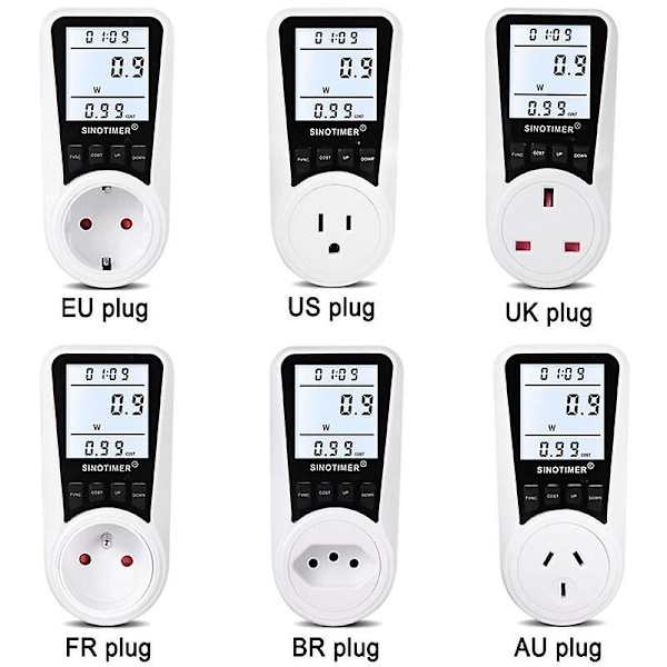 MSBD DDS109L Digital Energimätare Wattmeter Övervakningsenhet Effekt El Kwh Energimätare Analysator, Modell: Multicolor BR-kontakt - Modell: Multicolo