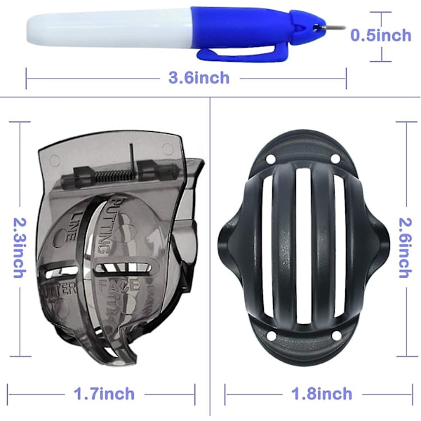 6-pack golfboll linjeteckningsmarkör golfboll linjerare golfboll markeringsverktygssats - 2 golfboll markeringsstenciler och 4 färgade markörer