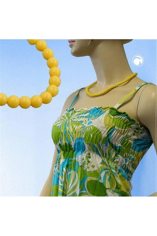 Halsband Pärlor 8mm Gul 80cm - Gl01487-80