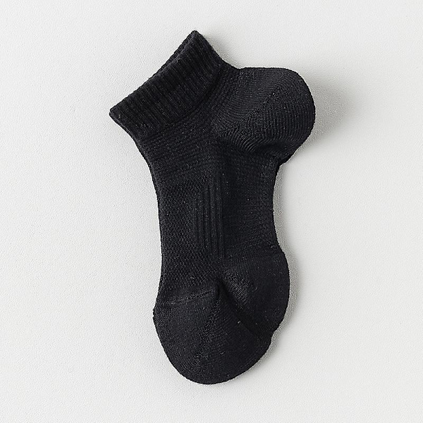 Bomullssockor för kvinnor, ankelsockor, löparstrumpor, storlek 4-8 (6 par)/svart