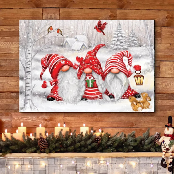 Maalaukset, 5D Timanttimaalaus Joulu, 5D Lumimies Kääpiöt Timanttimaalaus, DIY Timanttimaalaus Joulu Timanttimaalaussetti Kuvat 30 x 40 CM