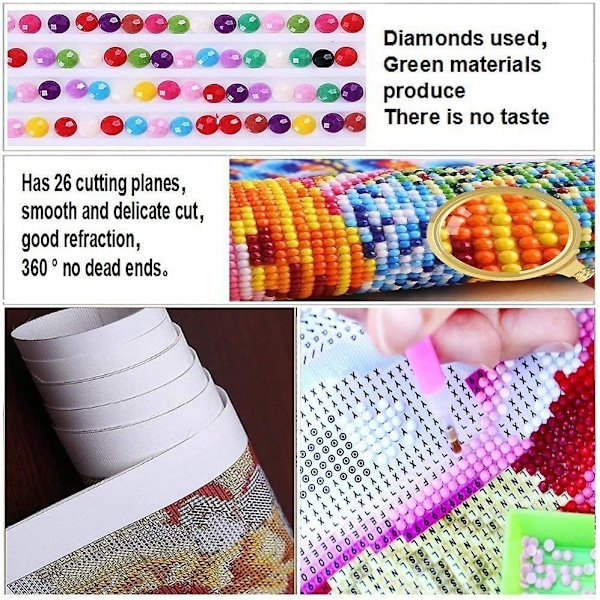 Dww-30x40 cm 5D DIY täydellinen timanttimaalaus, lumitankin timanttimaalaus DIY timantti-strassit kangas ristipistokuvion mukaan numeroiden mukaan kodin sisustukseen