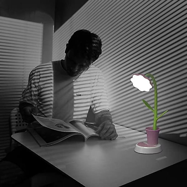 Dww-(Pink) Børnebordlampe, USB Genopladelig Bordlampe, Sengelampe til Kontor Soveværelse