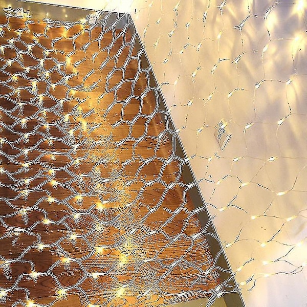 Led-lyskæde net mesh fe-lys til festival bryllup julefest dekoration