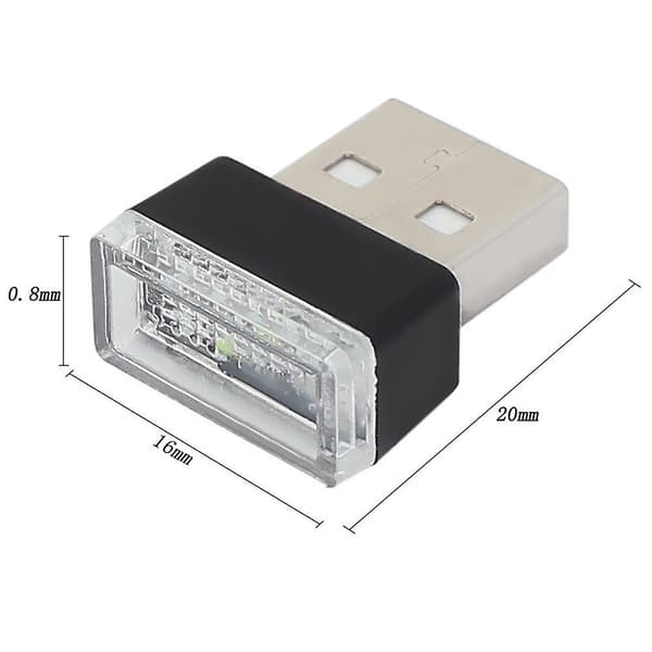 Fonepro 7 stk. Bil LED-lys USB Atmosfære Dekorativ PC-lampe Roterende Beacon til biler, bærbare computere, USB-stik, nattelys, USB-omgivelseslys har kun