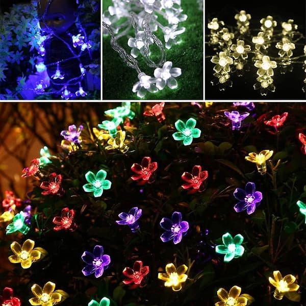 Solcelledrevne Blomsterstrenge Lys, Solcelle Fe Lys 22 Ft 50 Led