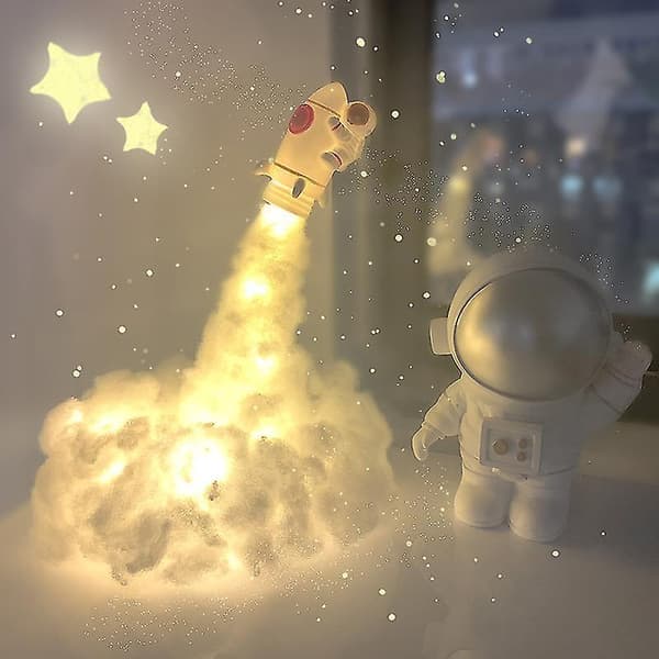 Diy LED raket astronaut sengelampe natlys CAI348