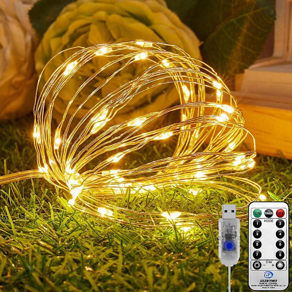 3-pack 10ft 30 LED batteridrivna ljusslingor med fjärrkontroll för trädgårdar