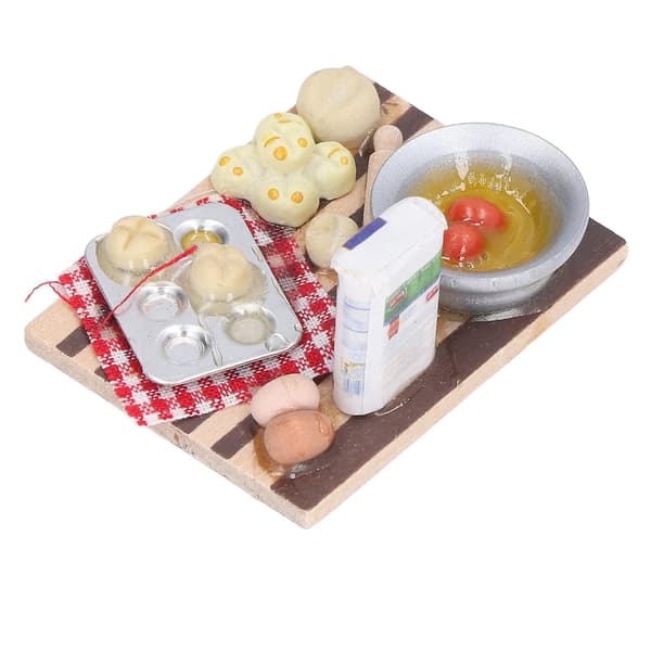 1:12 Dockhuskökstillbehör Set Mjölk Ägg Bröd Disk Dockhustillbehör för Barn