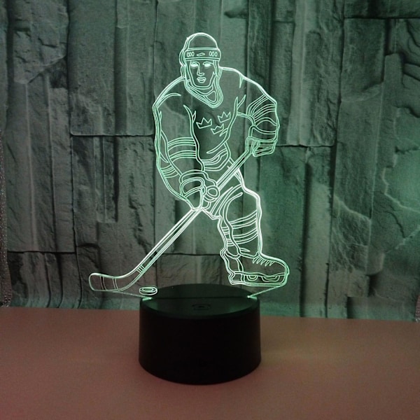 3D Natlys Ishockey Atlet 3D Illusionsseng